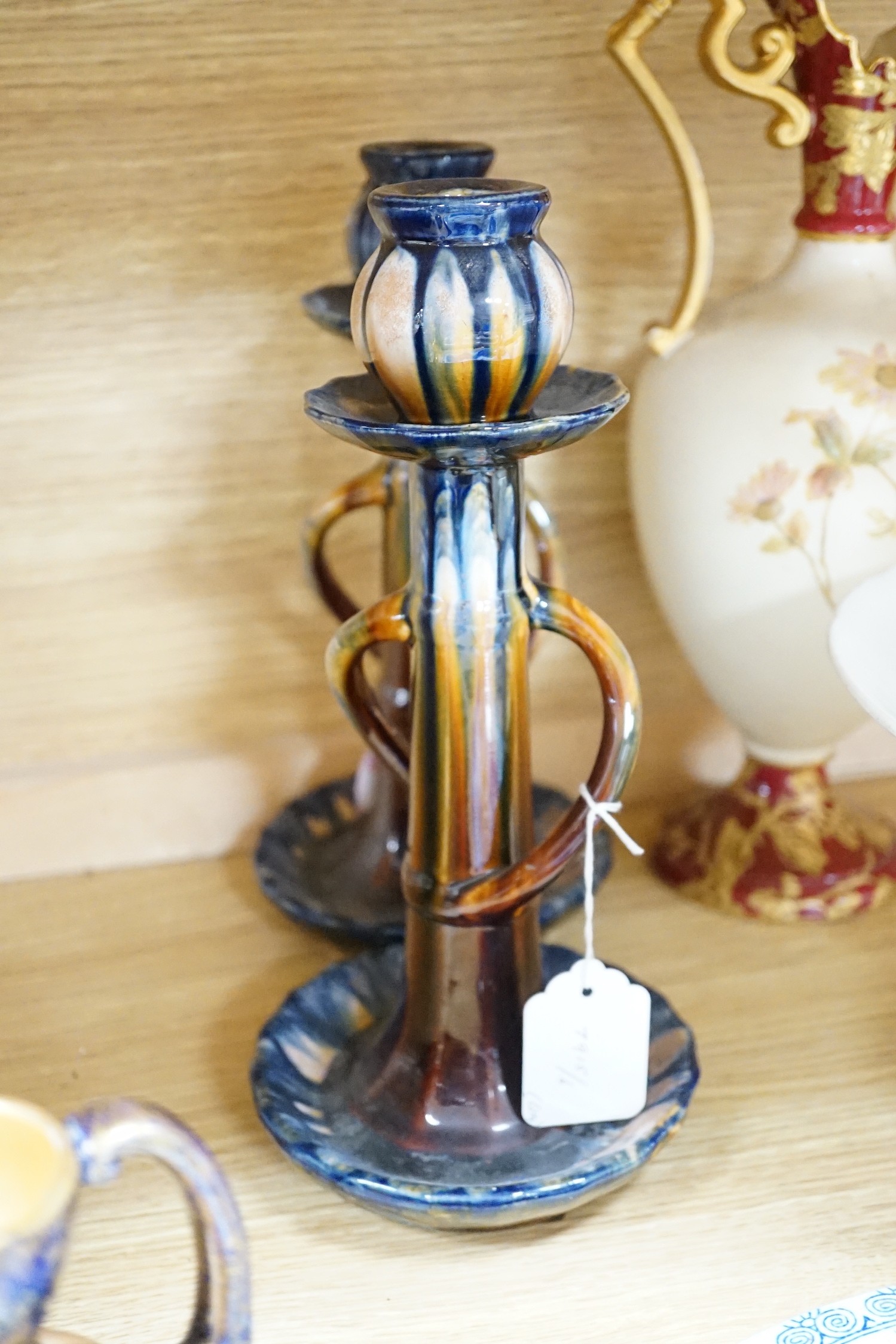 A Victorian blue printed strainer and other various ceramics